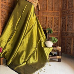 Raga tissue saree Mehendi Green