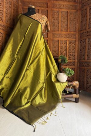 Raga tissue saree Mehendi Green