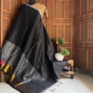Raga tissue saree,Black with lining