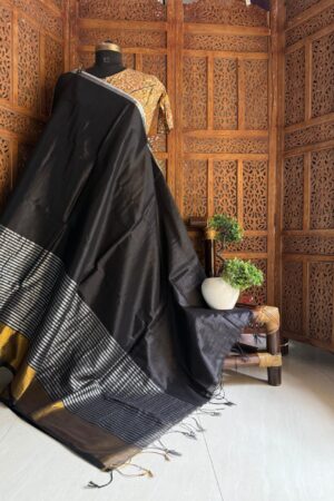 Raga tissue saree,Black with lining