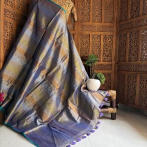 Raga tissue saree,Subtle brown