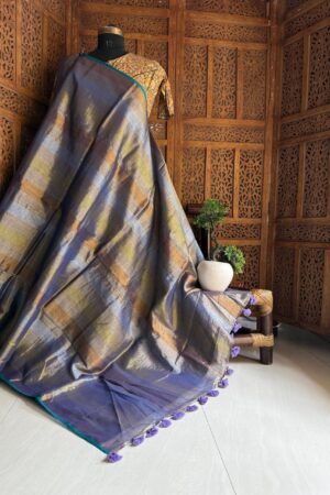 Raga tissue saree,Subtle brown