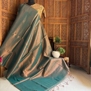 Raga tissue saree,Mettalic blue
