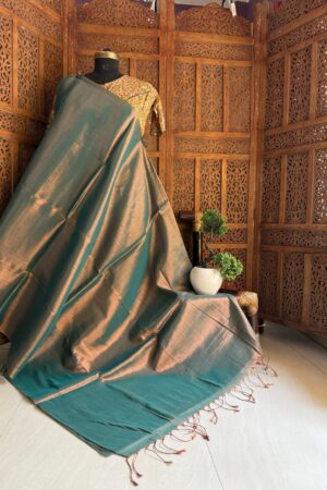 Raga tissue saree,Mettalic blue