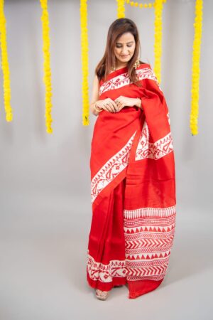 Fully handwoven pure Murshidabad silk Saree